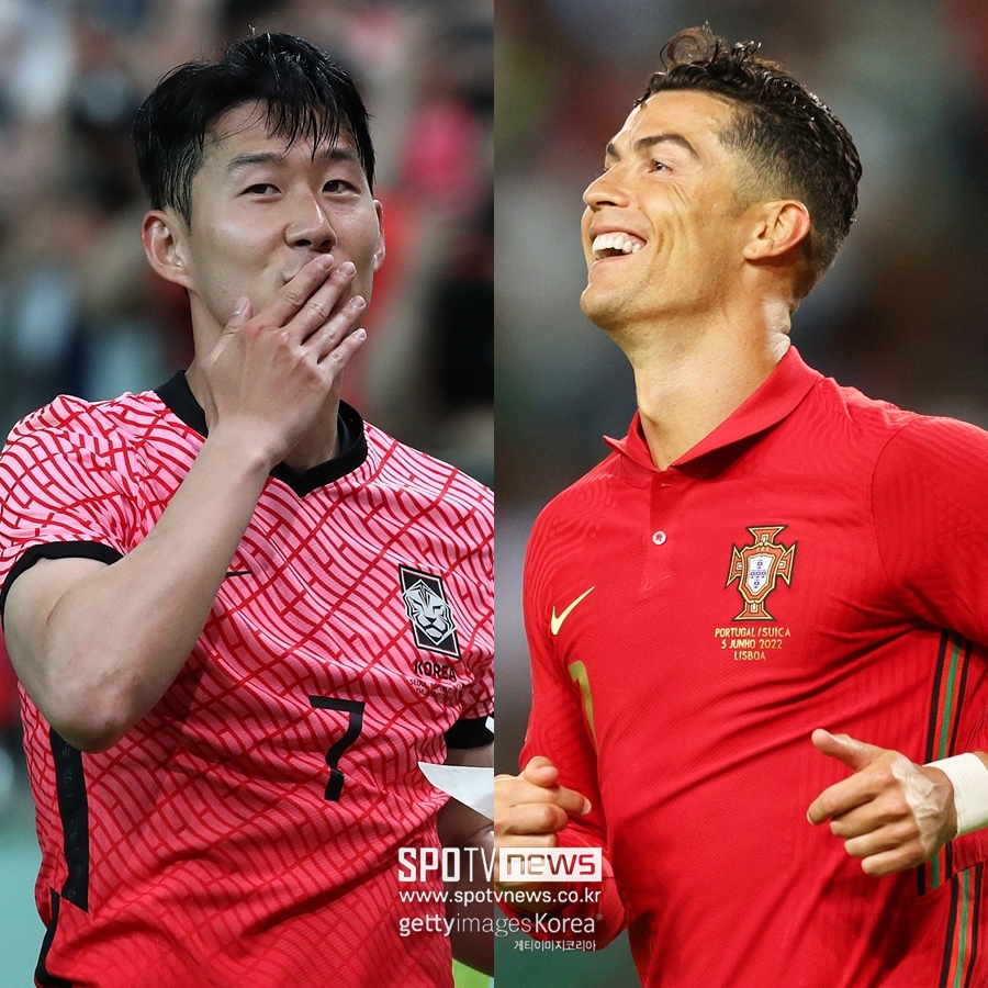 ▲ 2022 카타르 월드컵 H조에서 맞대결을 펼치게 된 손흥민과 크리스티아누 호날두.