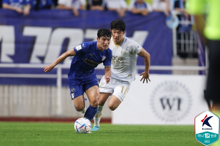 ▲ 대구FC를 상대한 정승원(수원삼성) ⓒ한국프로축구연맹