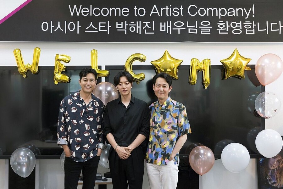 ▲ 왼쪽부터 정우성, 박해진, 이정재. 출처ㅣ아티스트컴퍼니 공식 인스타그램
