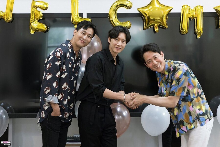 ▲ 왼쪽부터 정우성, 박해진, 이정재. 출처ㅣ아티스트컴퍼니 공식 인스타그램