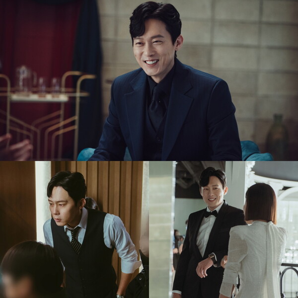 ▲ '이브' 촬영에서 환한 미소를 보이는 박병은. 제공|tvN