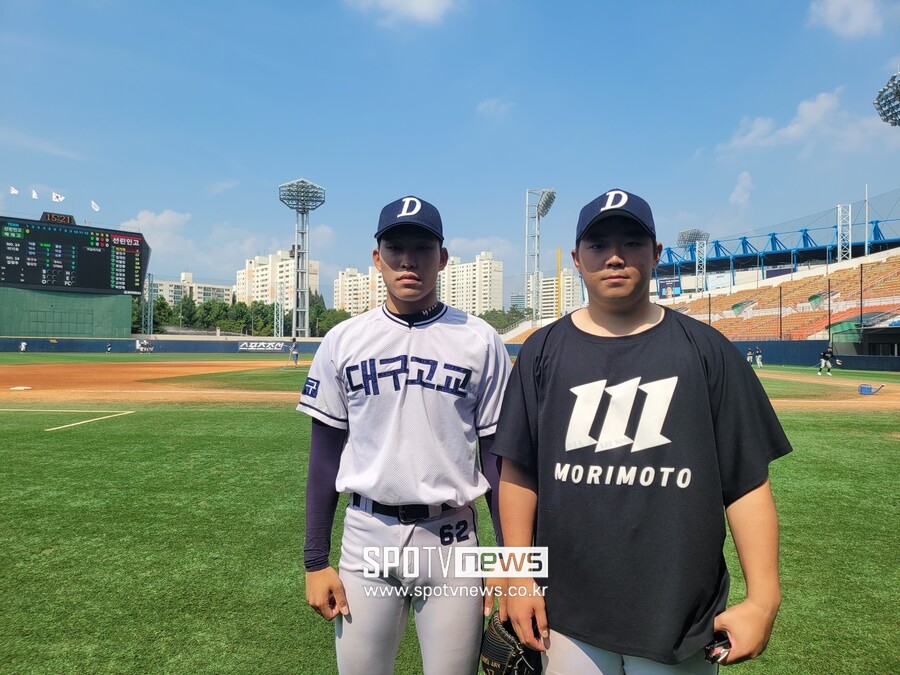 ▲ 대구고등학교 김정운(왼쪽)-이로운. ⓒ 목동, 박성윤 기자