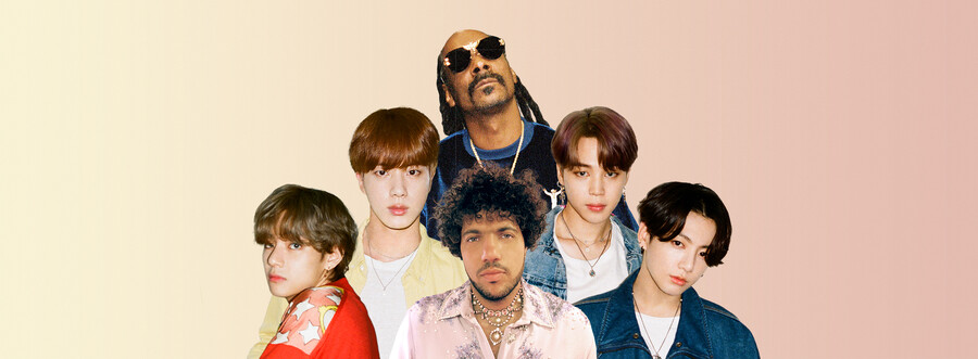 방탄소년단 진-지민-뷔-정국, 베니 블랑코&스눕독과 컬래버곡 발표