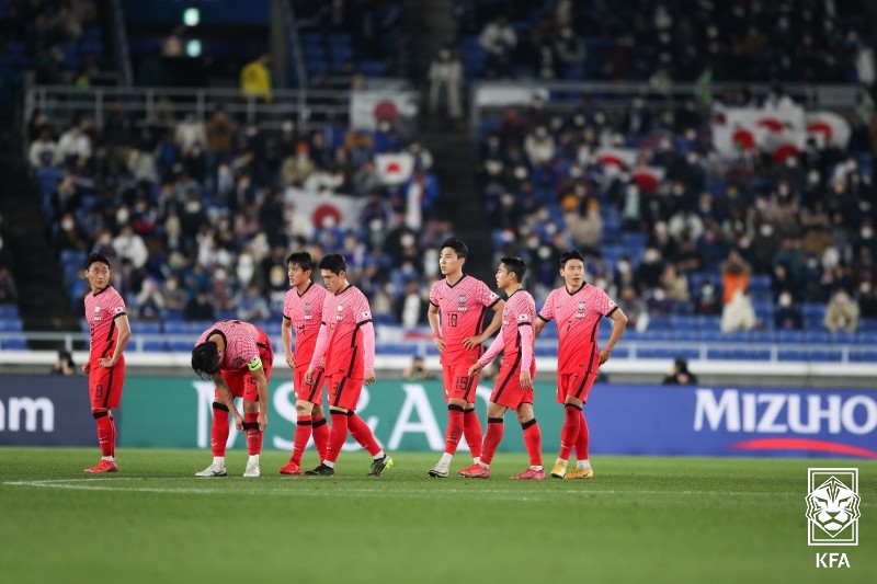 ▲ 지난해 3월 일본 원정에서 패배한 A대표팀 ⓒ대한축구협회