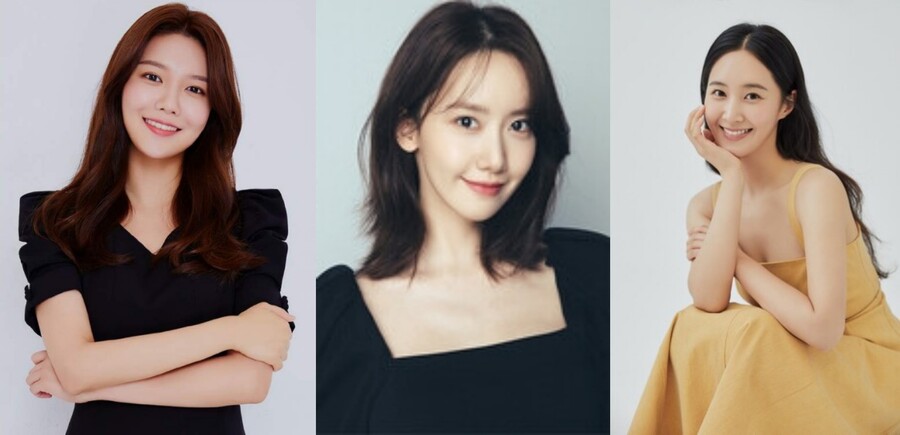 ▲ 가수 겸 배우 최수영, 임윤아, 권유리. 제공| 사람엔터테인먼트, SM엔터테인먼트