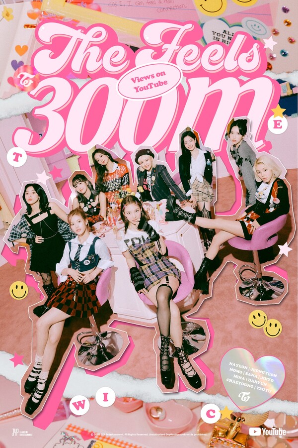 ▲ 트와이스 '더 필즈' 뮤직비디오 3억뷰 돌파 기념 이미지. 제공|JYP엔터테인먼트