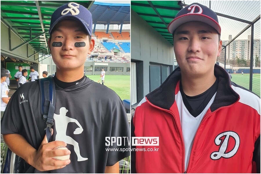▲ 서울고 김서현(왼쪽)과 덕수고 심준석. ⓒ고봉준 기자