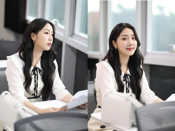 ▲ 앨리스 가린이 대본 연습을 하는 모습을 공개했다. 제공|아이오케이 컴퍼니, 가린 인스타그램