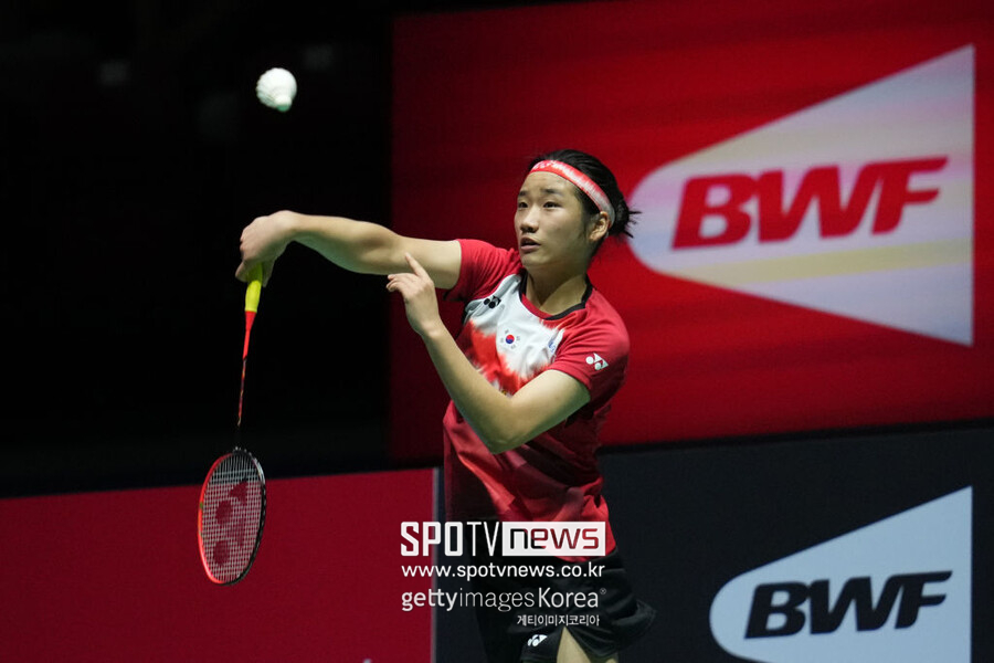 ▲ 2022 BWF 세계개인선수권대회 여자 단식에서 경기를 펼치고 있는 안세영