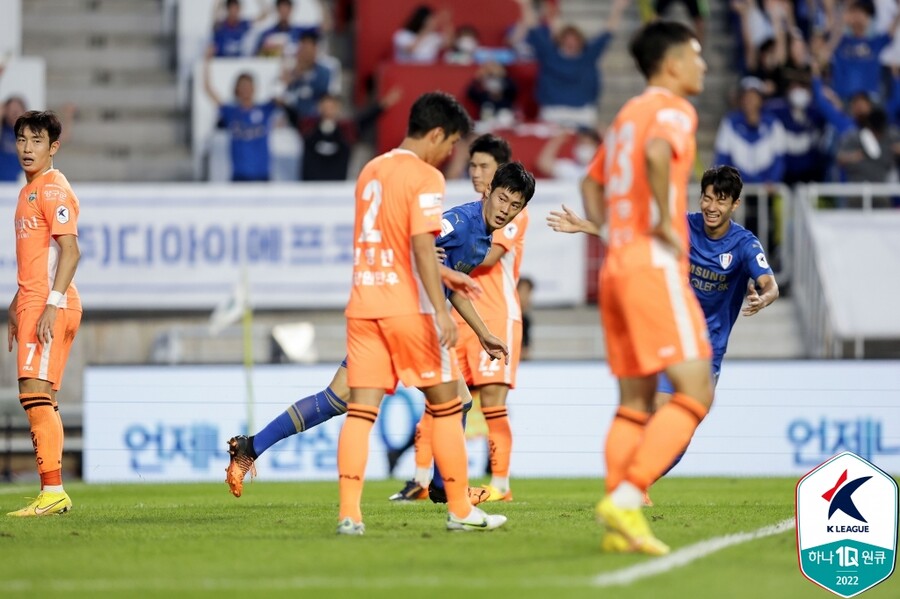 ▲ 수원 삼성은 안병준이 만회골을 넣었다.  ⓒ한국프로축구연맹