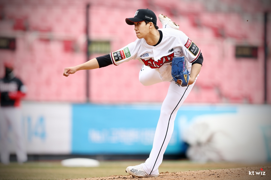 ▲ kt 위즈 투수 이상우. ⓒkt 위즈