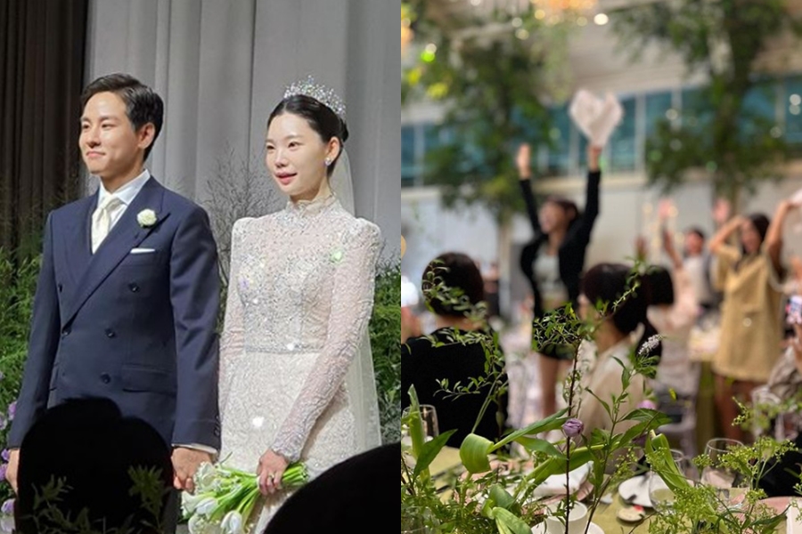 ▲ 윤남기 이다은(왼쪽)과 '돌싱글즈' MC들과 스태프들. 출처| 이지혜 인스타그램