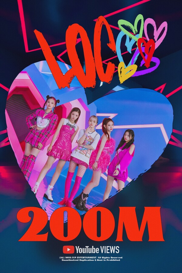 ▲ ITZY '로꼬' 뮤직비디오 2억뷰 돌파 축하 이미지. 제공|JYP엔터테인먼트