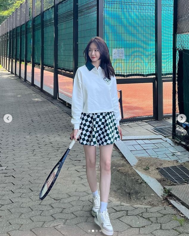 강민경, 테니스룩으로 뽐낸 상큼 비주얼…뽀얀 다리 드러내고 "날씨 좋았는데"