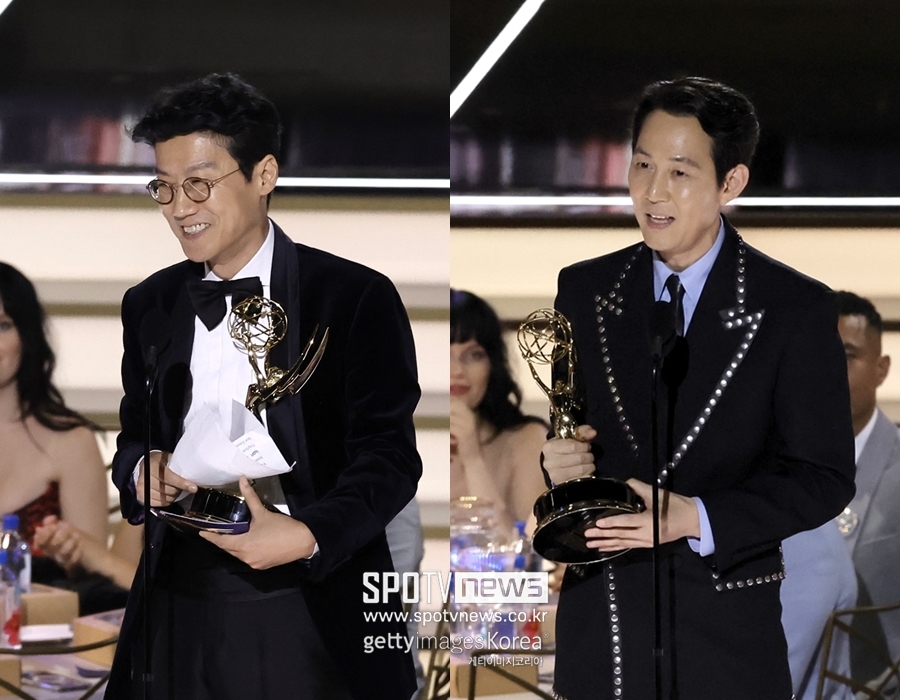 尹대통령, 에미상 수상 황동혁 감독-이정재 축전…"온 국민과 함께 축하"