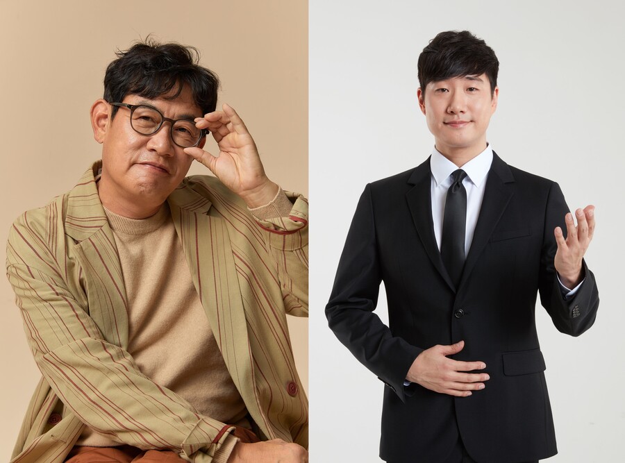 ▲ 코미디언 이경규(왼쪽)와 아나운서 출신 방송인 배성재. 제공| 채널A '천하제일장사'