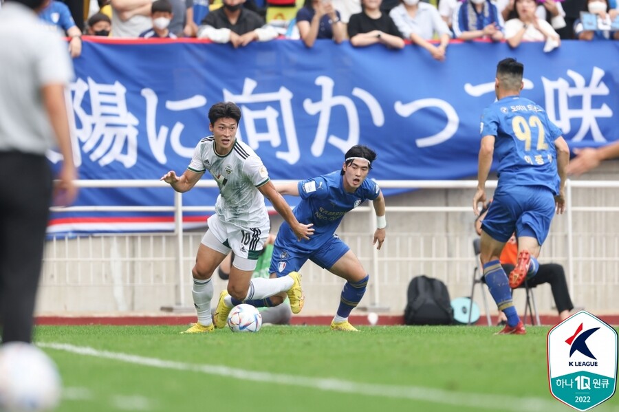 ▲ 전북에 동점골을 안긴 조규성. ⓒ한국프로축구연맹