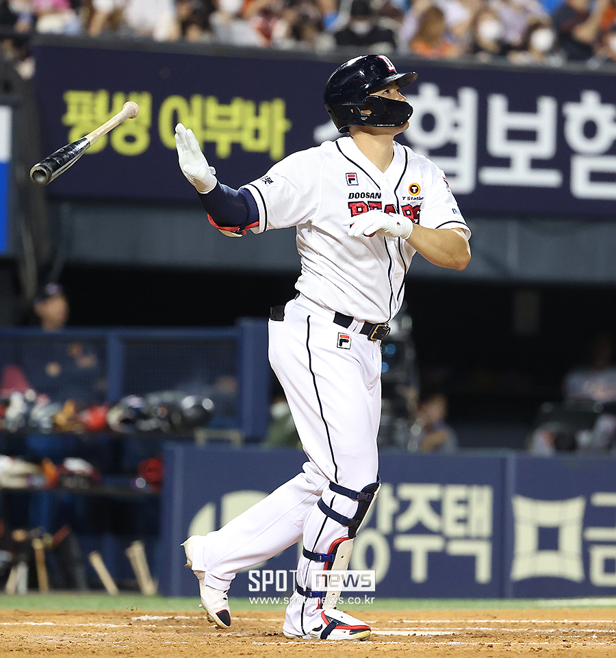 ▲ 9월 들어 자신의 장점을 되찾고 있는 두산 김재환 ⓒ곽혜미 기자