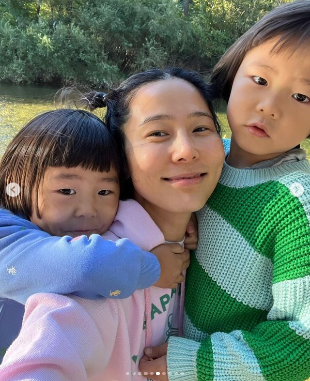 ▲ 방송인 김나영, 아들 신우, 이준. 출처| 김나영 인스타그램