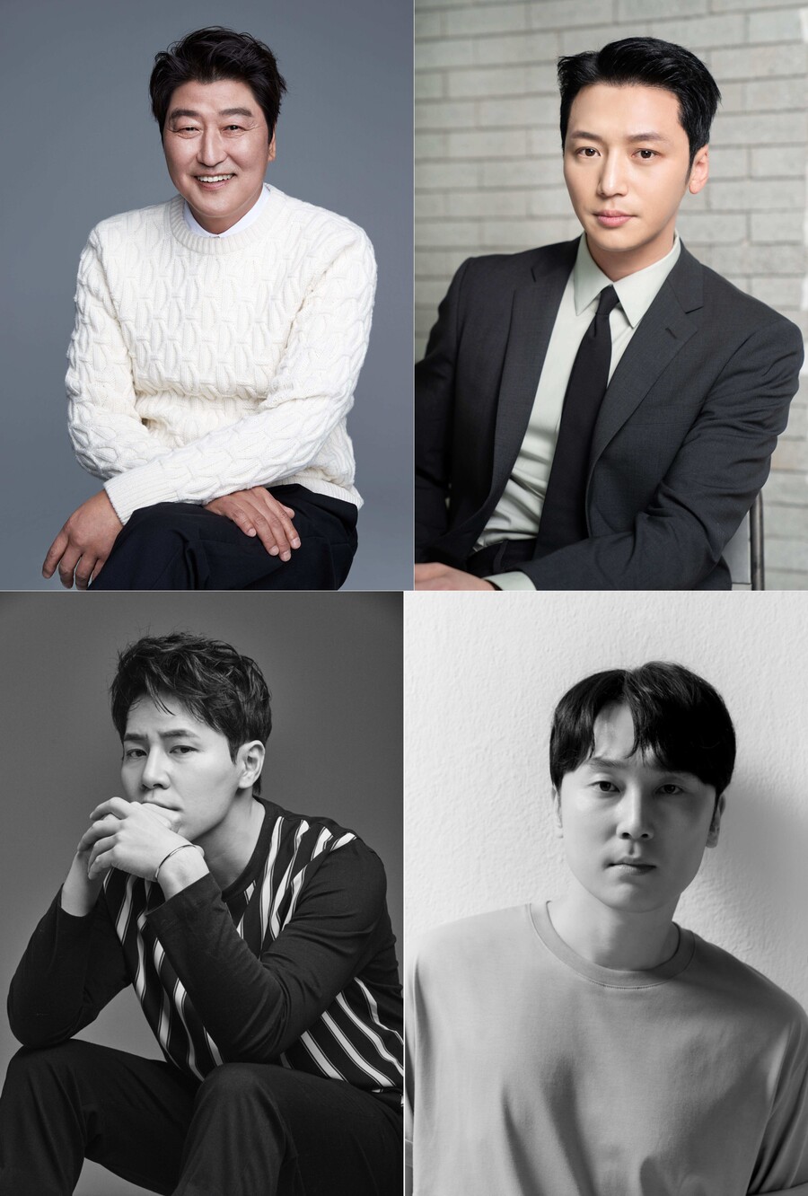 ▲ 사진 왼쪽 위부터 시계방향으로 송강호, 변요한, 서현우, 이규형. 제공|각 소속사