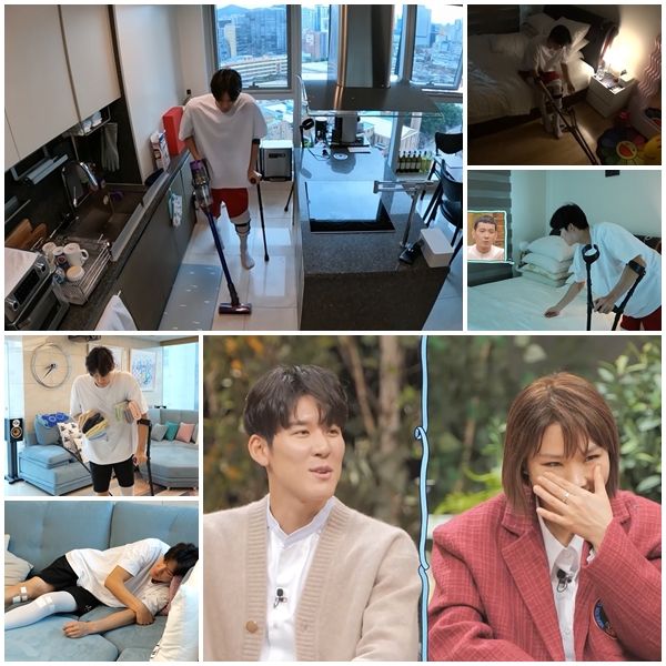 국대 출신이 어쩌다…박태환, 다리 부상에 신봉선 "누나가 한번 갈게"('신랑수업')