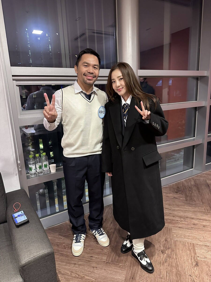 ▲ 매니 파퀴아오(왼쪽), 산다라박. 출처| 매니 파퀴아오 인스타그램