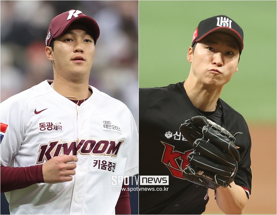 ▲키움 히어로즈 안우진(왼쪽), kt 위즈 엄상백.  ⓒ곽혜미 기자