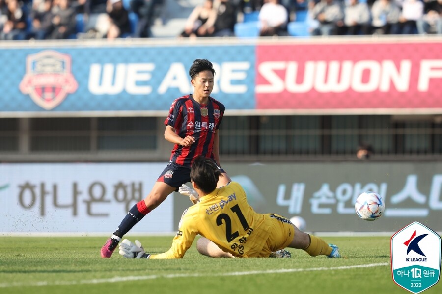 ▲ 이승우(수원FC)가 분전했지만 팀 패배를 막진 못했다. ⓒ한국프로축구연맹