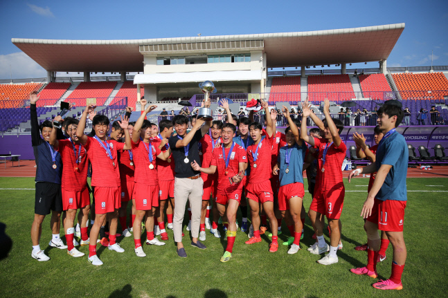 ▲ 지난달 17일 한국대학선발팀은 일본전 4연패 사슬을 끊었다. ⓒ 한국대학축구연맹