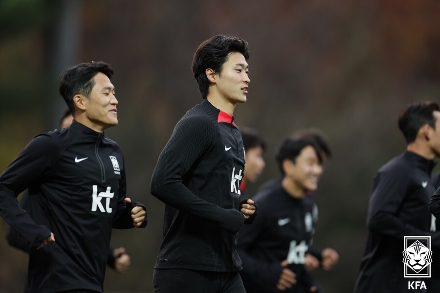 ▲ 조규성은 부상으로 수술대에 오른 손흥민이 빨리 돌아오리라 믿고 있다. ⓒ대한축구협회