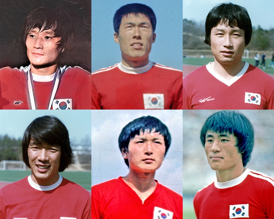 ▲ A매치 100경기 이상 출전 특별 공로패 6인 사진(좌측상단 김호곤, 차범근, 조영증 순/좌측하단 조광래, 허영무, 박성화 순) ⓒ대한축구협회
