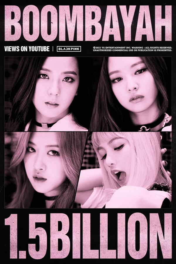▲ 블랙핑크 '붐바야' 15억뷰 돌파 기념 이미지. 제공|YG엔터테인먼트