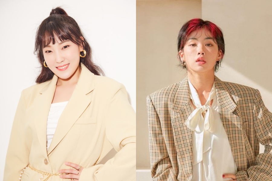 ▲ 이은지(왼쪽), 아이키. 제공| 큐브엔터테인먼트, 에스팀엔터테인먼트
