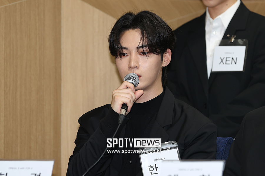 [포토S] 입장 발표하는 오메가엑스 한겸