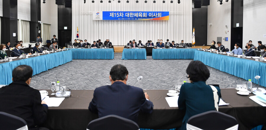 ▲ 한국체육의 총론과 각론을 논의하는 대한체육회 이사회가 17일 서울올림픽파크텔 올림피아홀에서 열렸다. ⓒ 대한체육회