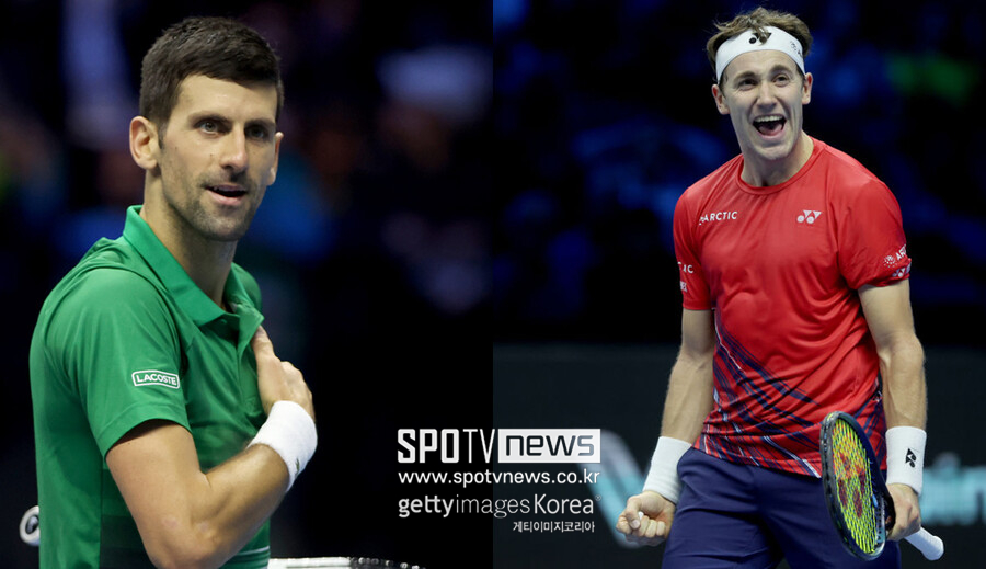 ▲ 2022 니토 ATP 파이널스 결승에 진출한 노박 조코비치(왼쪽)와 카스페르 루드