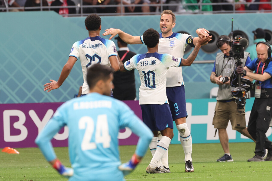 ▲ 잉글랜드가 수비 축구의 대명사 이란을 6-2로 이겼다. 주드 벨링엄, 부카요 사카 등 골고루 골을 넣었다. ⓒ연합뉴스
