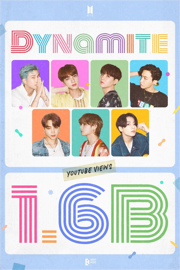 ▲ 방탄소년단 '다이너마이트' 뮤직비디오 16억뷰 돌파 기념 이미지. 제공|빅히트뮤직