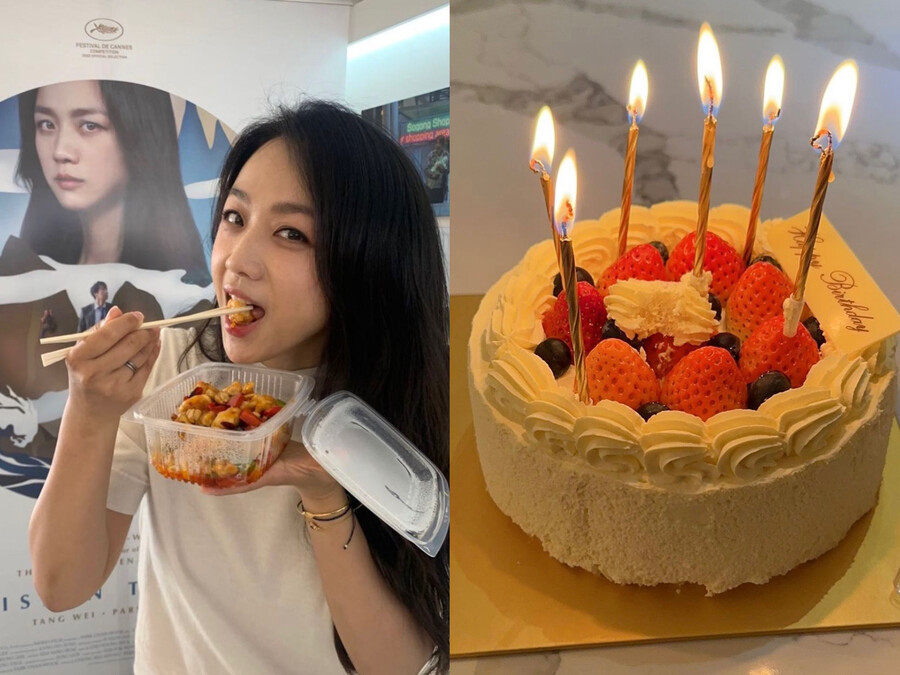 탕웨이, '♥김태용' 생일 케이크로 일축한 무근본 불화설…딸도 등판