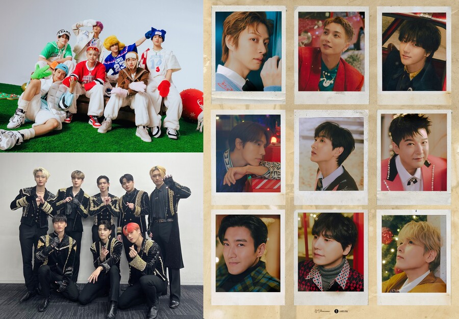 ▲(왼쪽부터 시계방향) NCT 드림, 슈퍼주니어, 에이티즈. 제공|각 소속사