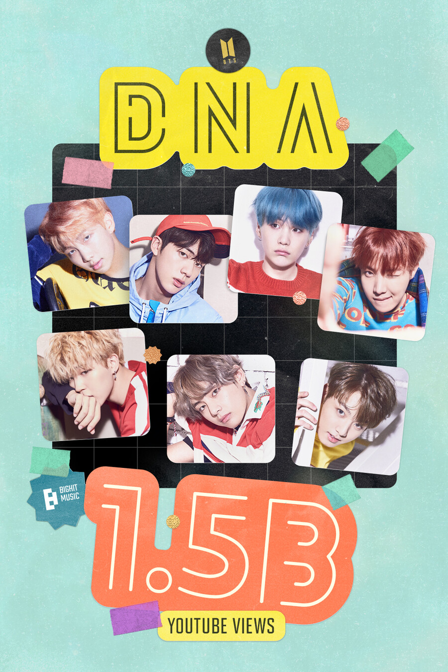 방탄소년단 'DNA' 뮤직비디오, 15억뷰 돌파…통산 3번째