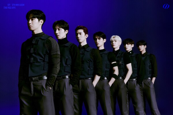 ▲ SF9 열두 번째 미니앨범 '더 피스 오브나인' 프리즈 버전 재킷 포스터. 제공|FNC엔터테인먼트