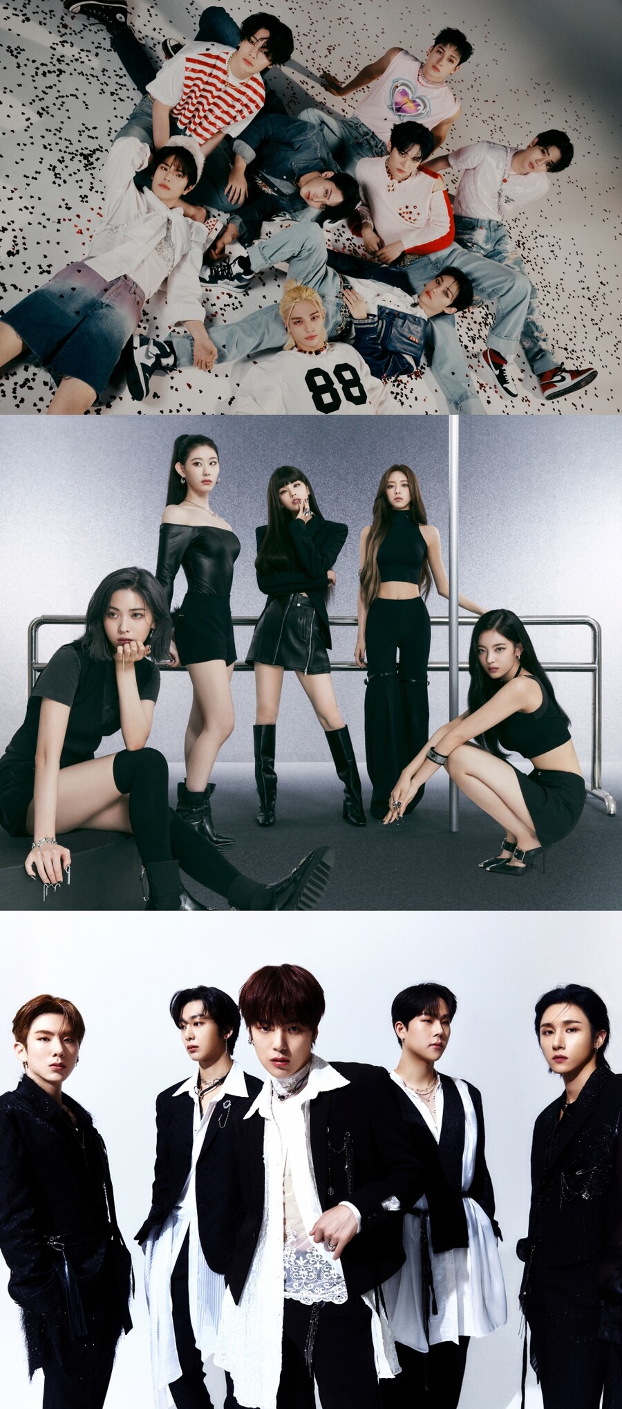▲ 스트레이 키즈, ITZY, 몬스타엑스. 제공|각 소속사