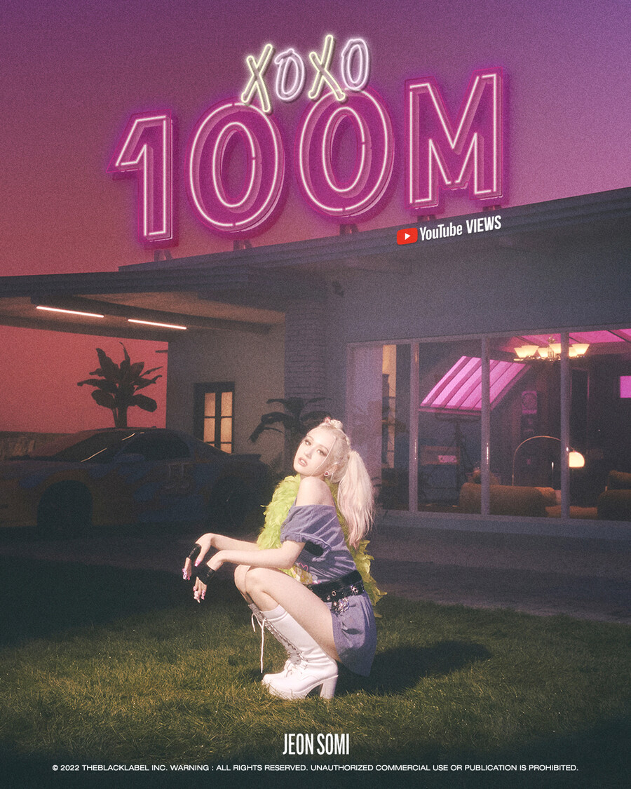 ▲ 전소미 'XOXO' 뮤비 조회수 1억뷰 돌파. 제공ㅣ더블랙레이블