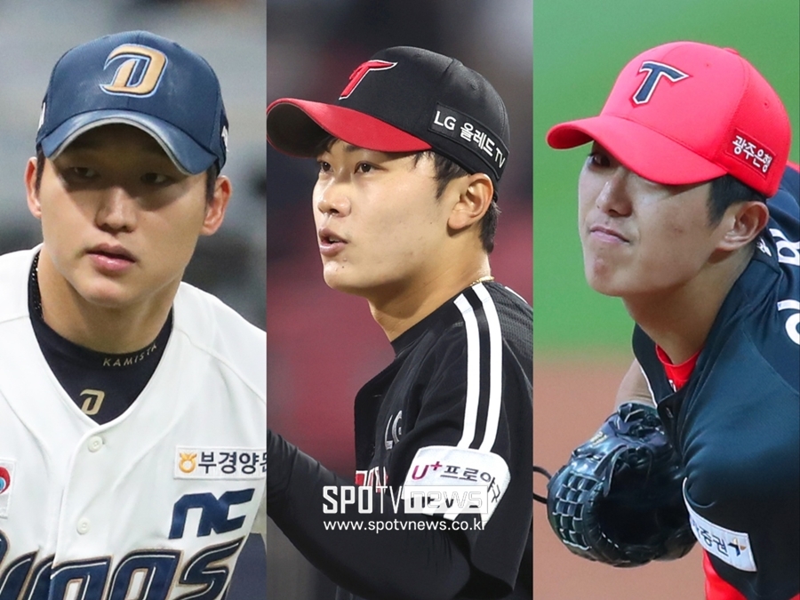 ▲ 2023 WBC 국가대표팀 합류 여부가 주목되는 구창모와 김윤식, 이의리(왼쪽부터).  ⓒ곽혜미 기자
