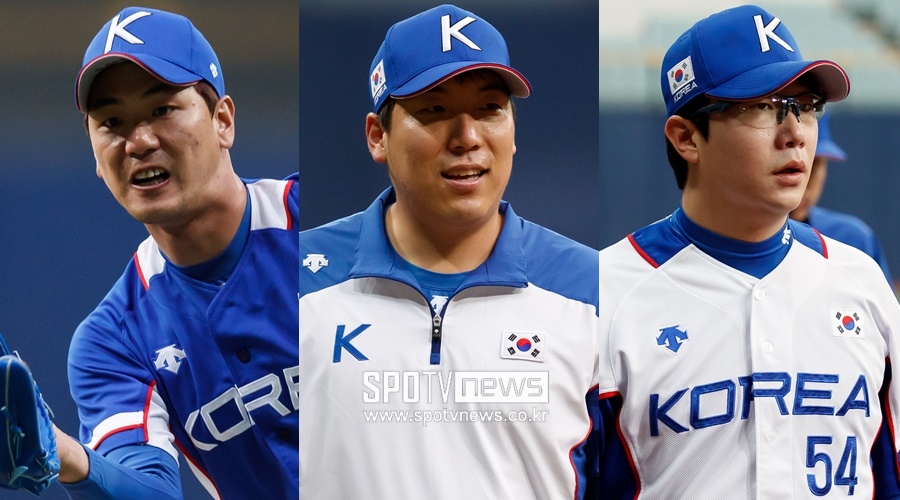 ▲ 여전히 대표팀 중추를 지키고 있는 김광현-김현수-양현종(왼쪽부터) ⓒ스포티비뉴스DB
