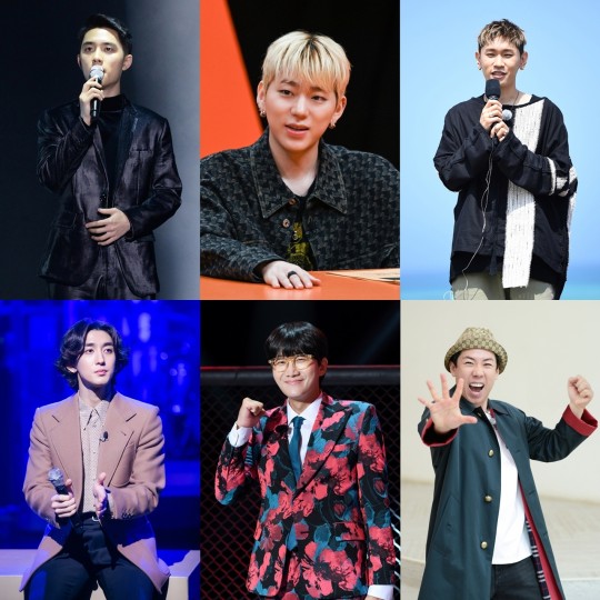 ▲ 도경수(디오), 지코, 크러쉬, 양세찬, 이용진, 최정훈(왼쪽 위부터 시계방향으로). 제공| SBS