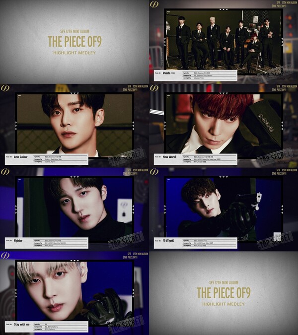 ▲ SF9 새 앨범 '더 피스 오브 나인' 하이라이트 메들리가 6일 공개됐다. 제공|FNC엔터테인먼트