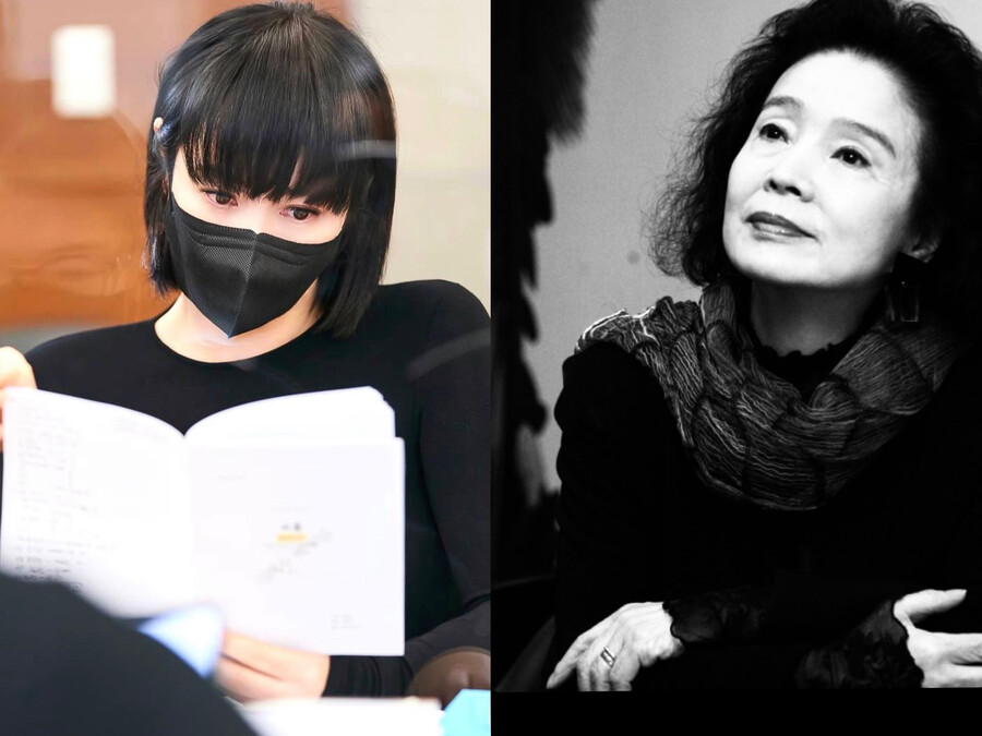 김혜수, 말없이 故 윤정희 기렸다…흑백사진에 '먹먹'
