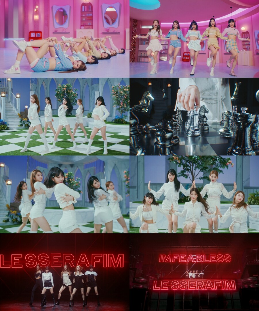 ▲ 르세라핌 '피어리스' 일본 뮤직비디오 갈무리. 제공ㅣ쏘스뮤직